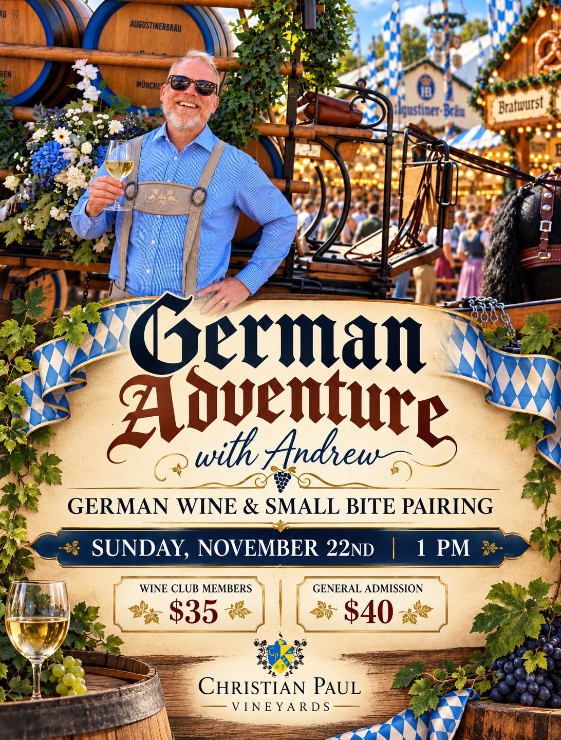 German Adventure w/ Andrew Weyl : German Wine & Small Bite Pairing Experience